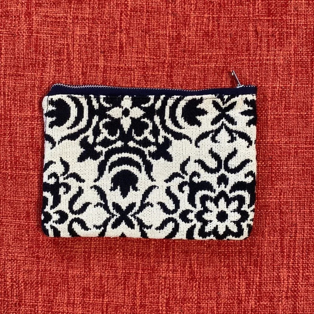 VTG 60’s Handmade Black Damask Carpet Makeup Case Bag